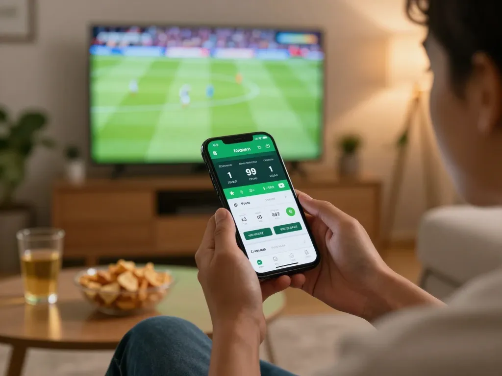 Cakhiatv user strategically placing bets while enjoying live football from home.
