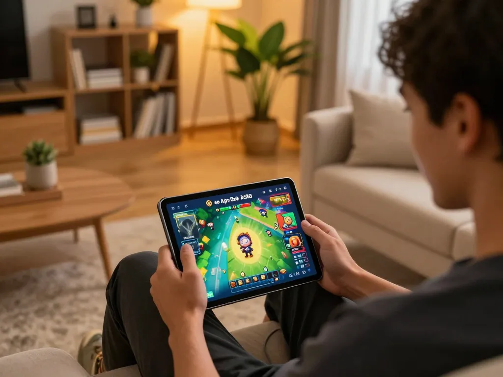 Engaged player enjoys a winning moment on App Bom88 in cozy living room setting.