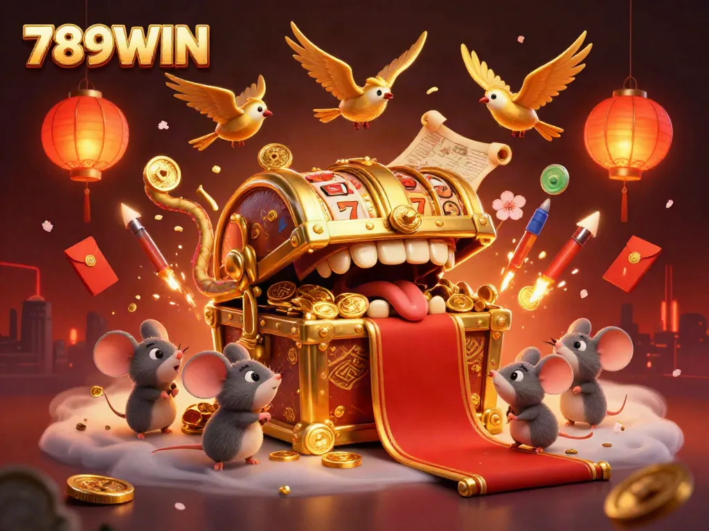 Experience thrilling slots and jackpot excitement with 789WIN's enchanting 3D casino scene.