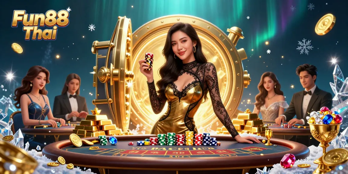 Play strategically at Fun88 Thai with a glamorous atmosphere filled with golden treasures and high-stakes excitement.