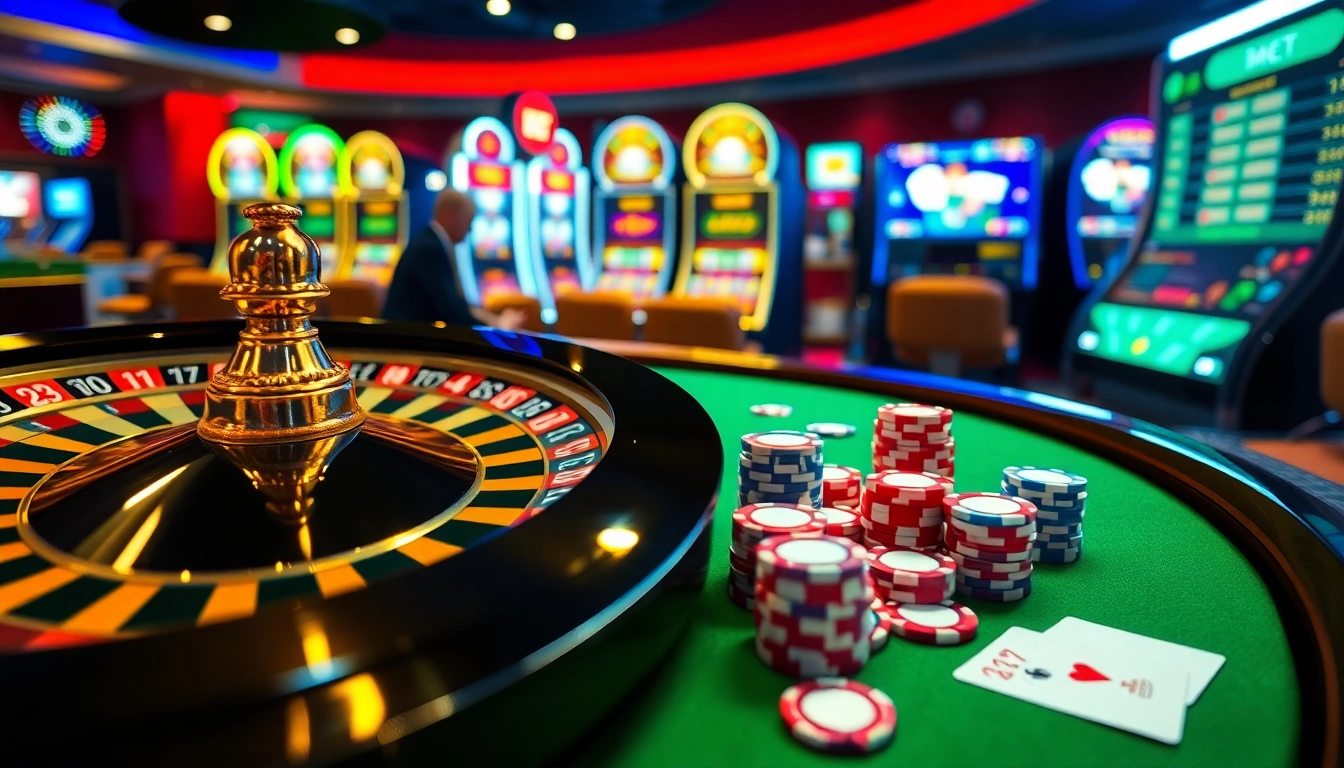 Experience the thrill of TOP nhà cái uy tín with vibrant roulette wheels and poker chips.