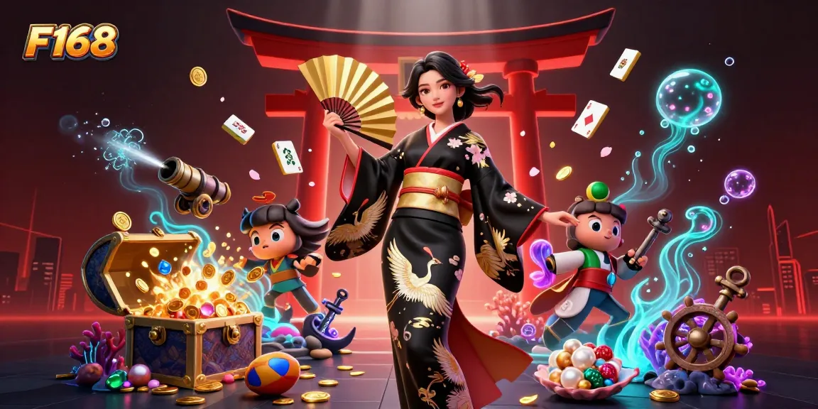 Experience thrilling gaming with F168's vibrant casino scene featuring dynamic characters and immersive elements.