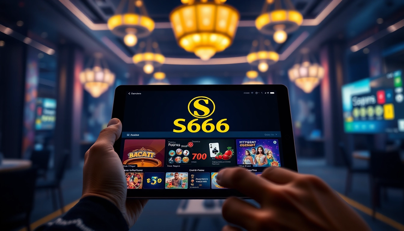 Engaging online betting interface at s666.nyc showcasing exciting casino games and secure payment options.