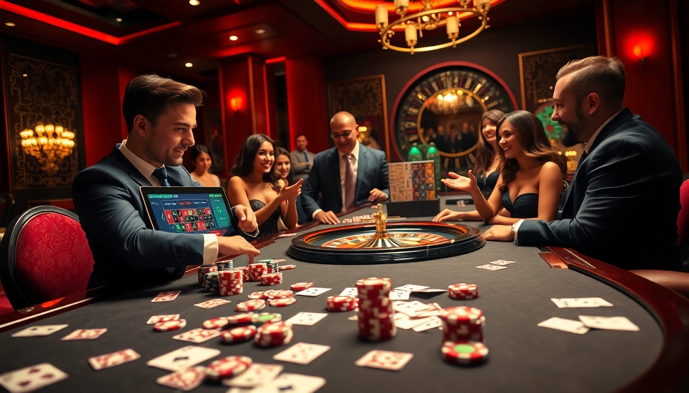Experience excitement at rikvip with a stylish casino scene showcasing poker chips and playing cards.