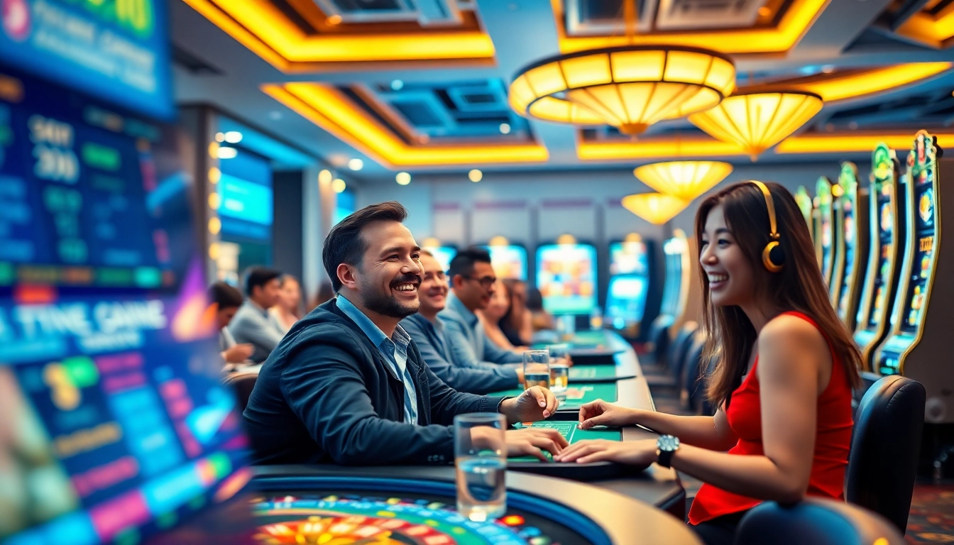 Exciting online gambling scene at 98winwin.live with players immersed in casino games.