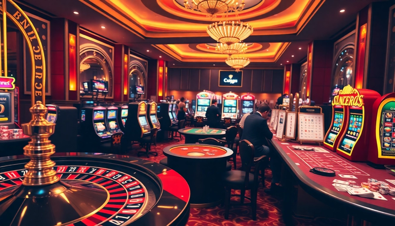 The vibrant casino experience at https://f8beta2.support/ with roulette, slots, and excited gamblers.