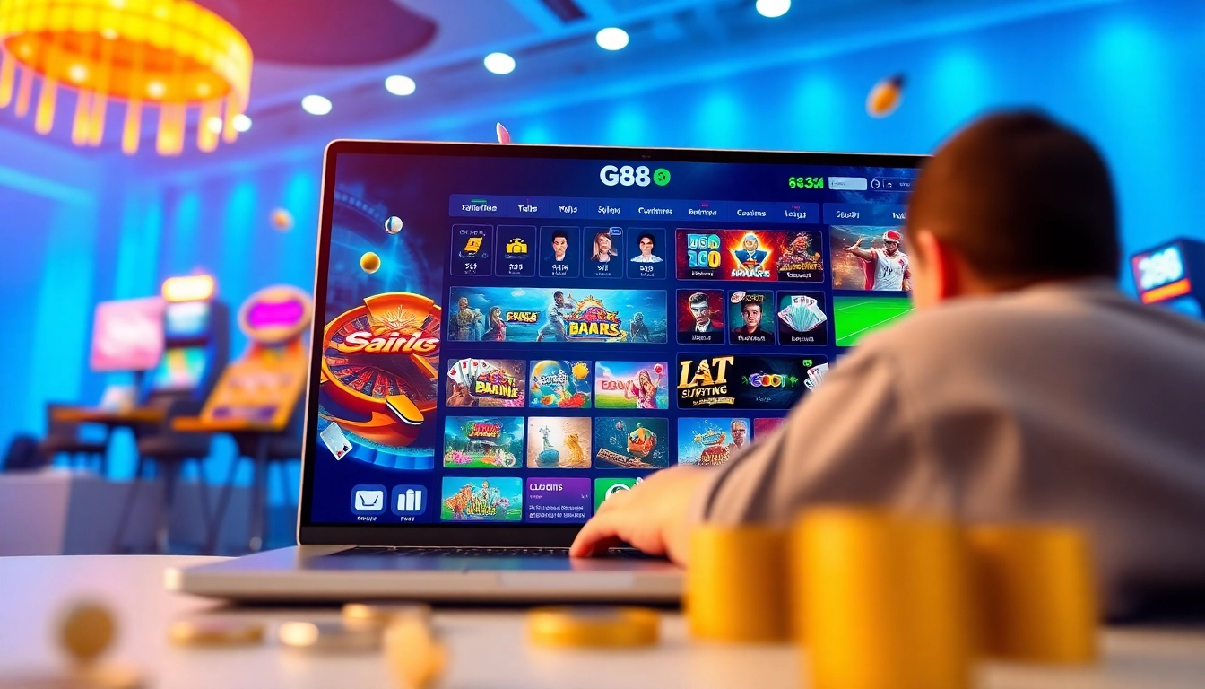 G88 online gaming platform showcasing diverse games and vibrant interface.