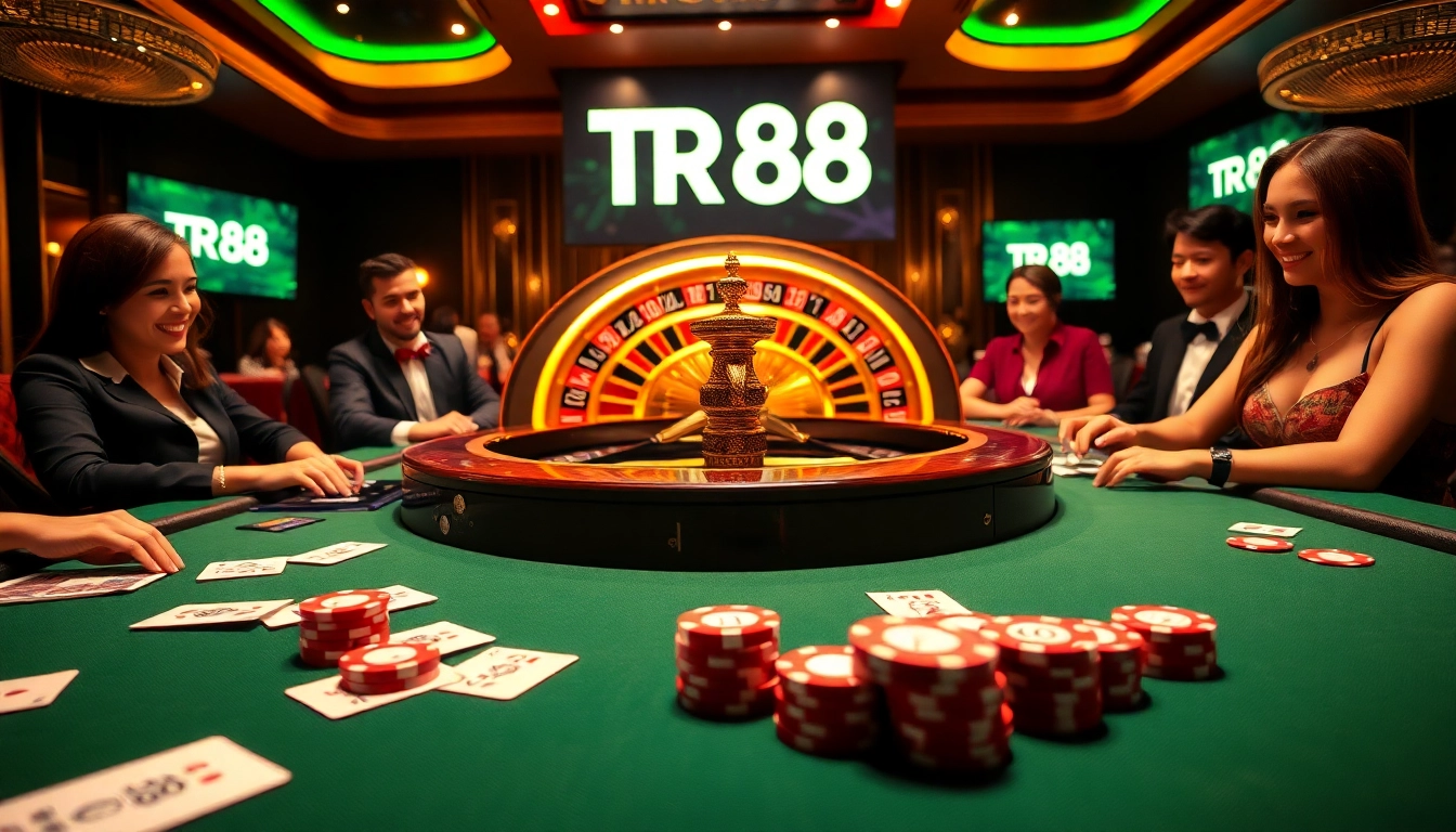 Engaging players at a vibrant casino table experience with TR 88 gaming elements.