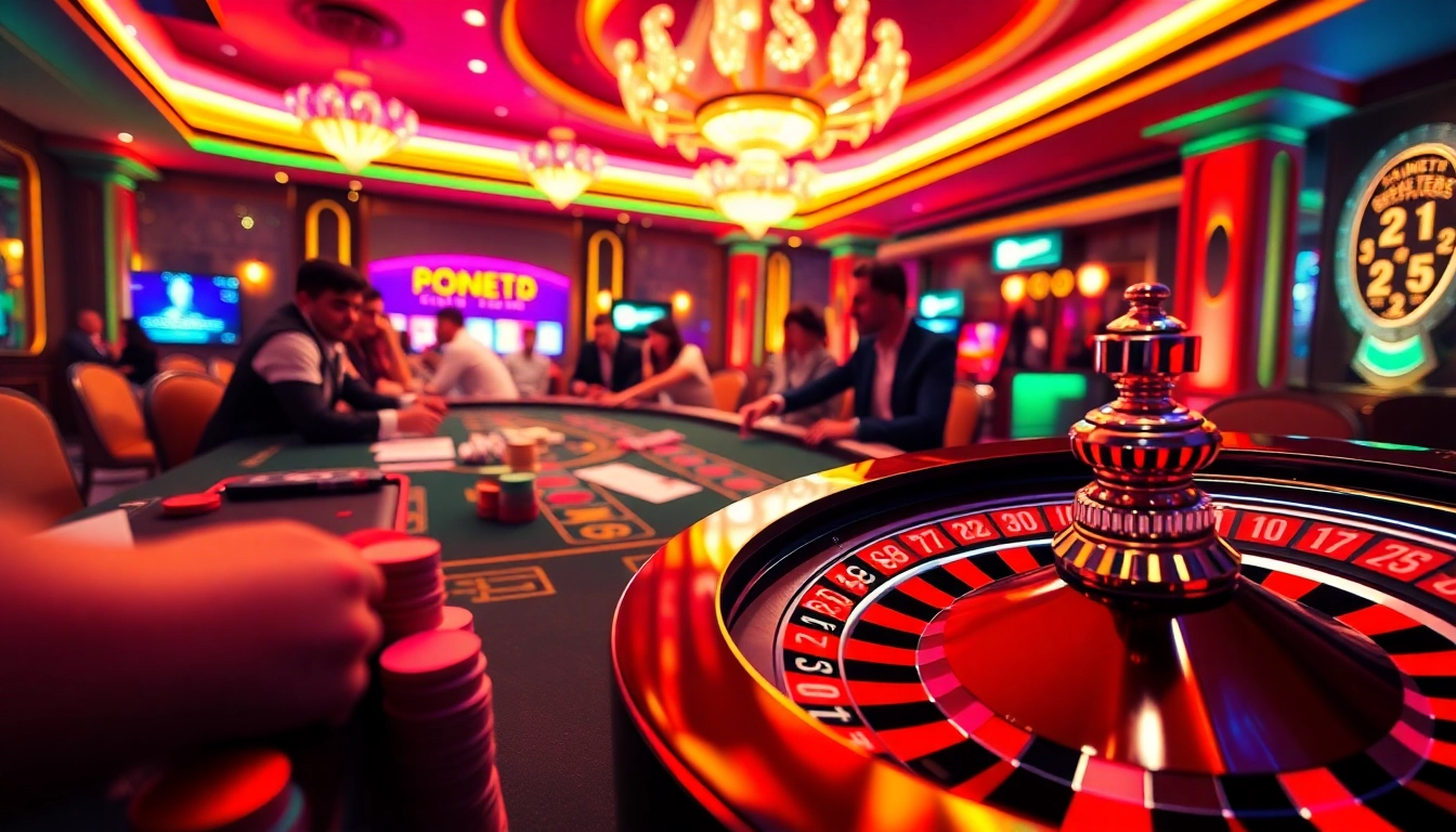 KQBD inspired high-stakes casino scene showcasing poker action and roulette excitement.