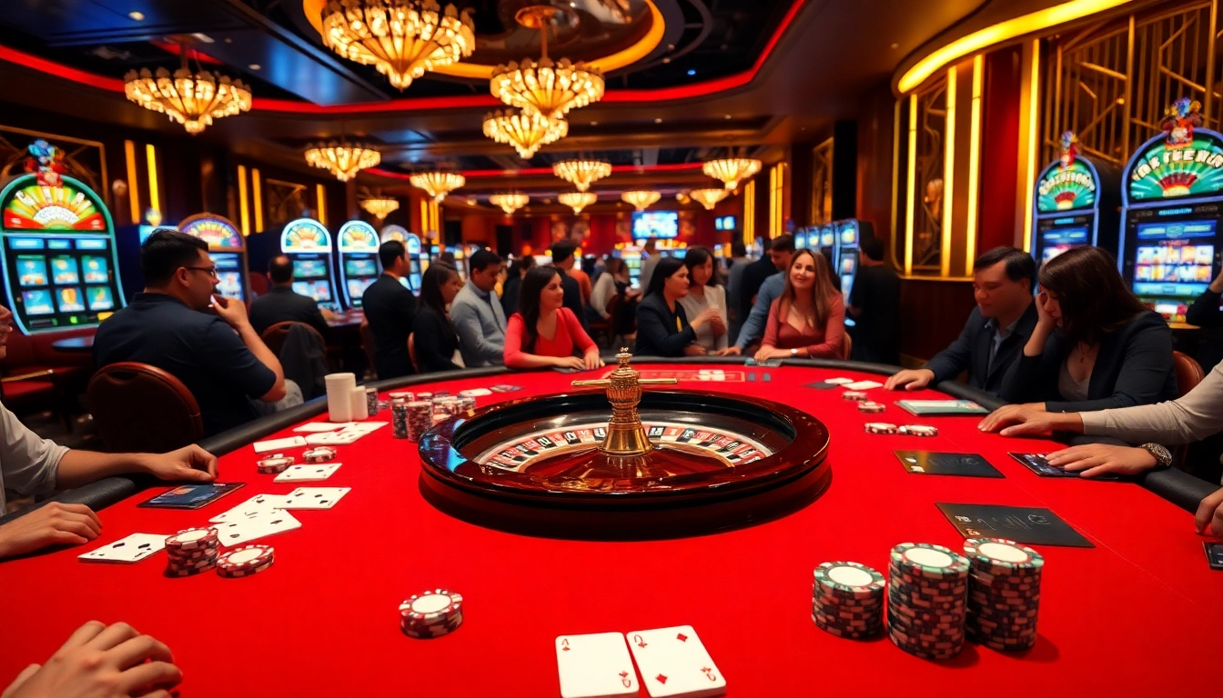 Go8 casino scene featuring players betting at a vibrant gambling table.
